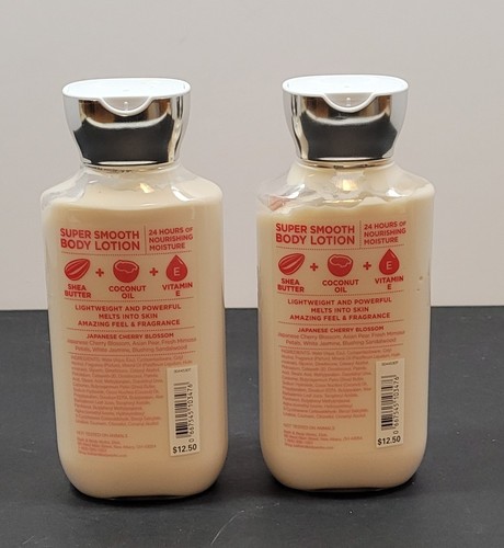 New Bath & Body Works Super Smooth Body Lotion Japanese Cherry Blossom -Lot of 2 - Picture 2 of 9