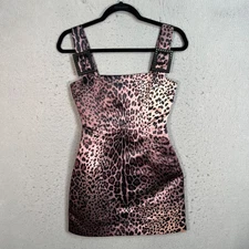 Cynthia Rowley Pink Leopard Print Mini Dress Womens Size 0 Polyester
