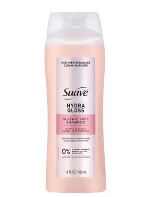 Suave Hydra Gloss Sulfate-Free Shampoo Glycolic Acid Camellia Oil 18 fl oz