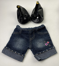 Build A Bear Clothes Lot - Black Shoes-BABW, Denim Jeans With Stars