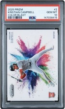 2025 Panini Prizm - Color Blast Kristian Campbell #2 (RC) PSA 10