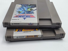 Nintendo NES Lot of 2 Konami Games - Top Gun II, Track & Field II
