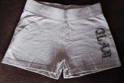 toller Shorts - Schriftzug GLAM - Gr. 128 - grau meliert - Gummizug - Y-Star NKD
