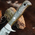 8.9" inch Handmade Damascus Hunting Knife Full Tang Wood Handle Leather Sheath — photo 3