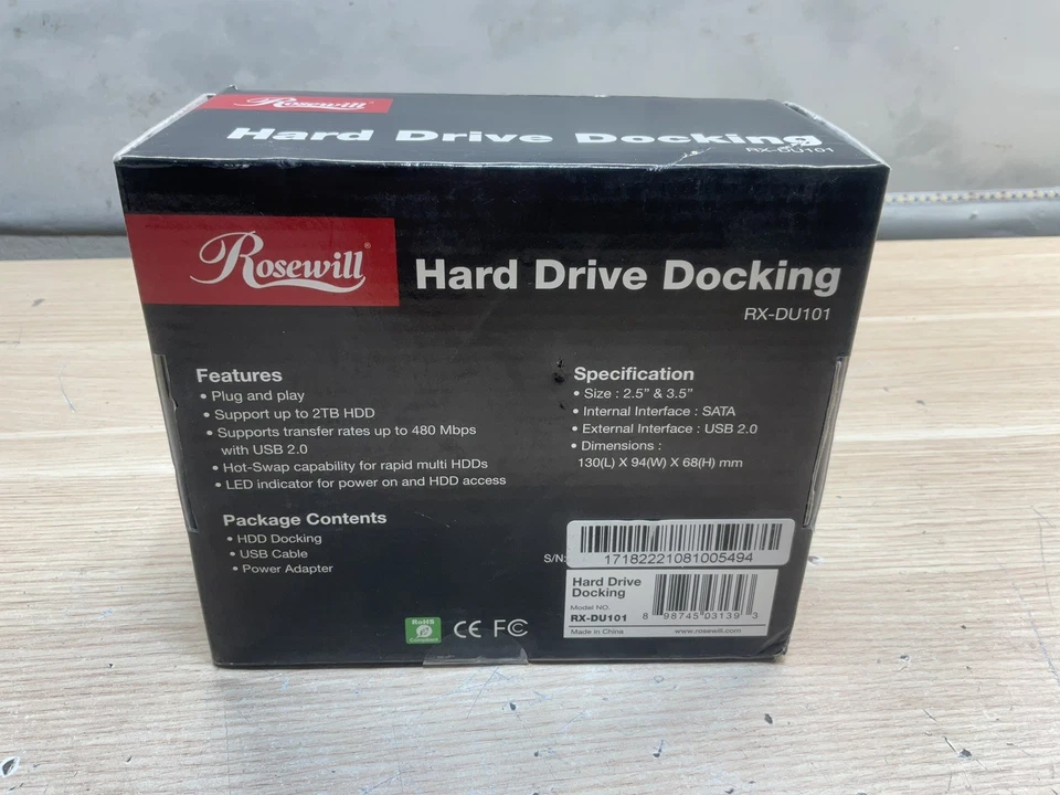 Rosewill Hard Drive Docking Station - RX-DU101 - NEW unopened box/JUA2808 - Image 2 of 4