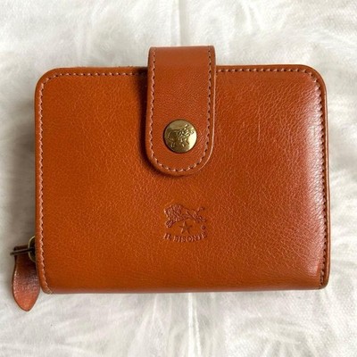 Ilbizonte Bifold Wallet Camel Brown Leather Compact Unisex Cash Card Holder