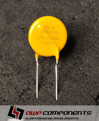 (10 Stk.) JVR20N681K11YU4 - 20N681K - Varistor 680V 6.500A Ø23mm RM10 - Joyin
