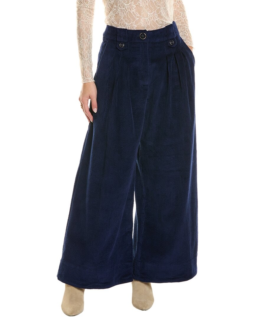 Farm Rio Low-Rise Corduroy Pant Women's Blue Xxs | eBay