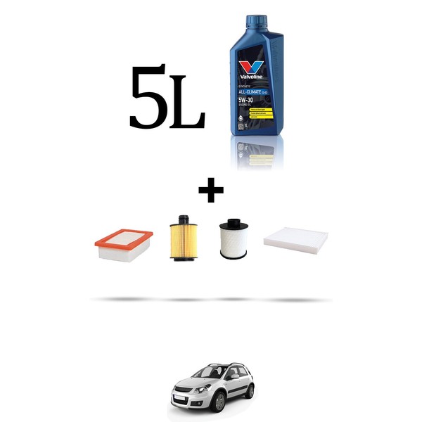 Hoffcar Wartungsset 4 Filter Und 5L ÖL FüR Suzuki Sx4 Ab 2.0 Ddis 99KW 2009-image