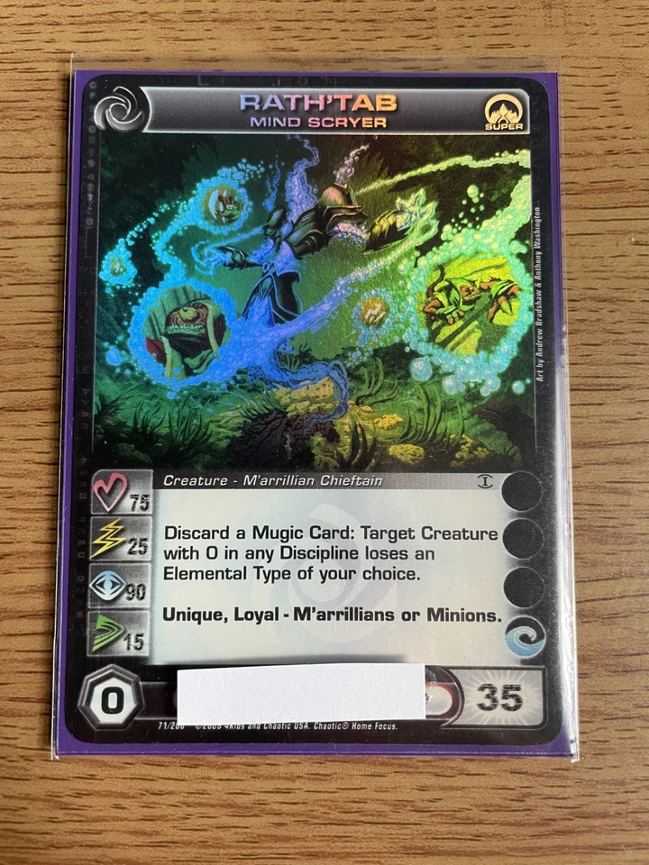 Chaotic Alliances Unraveled Rath'Tab Mind Scryer 1st Edition Super Rare NM Card - Image 2 of 4