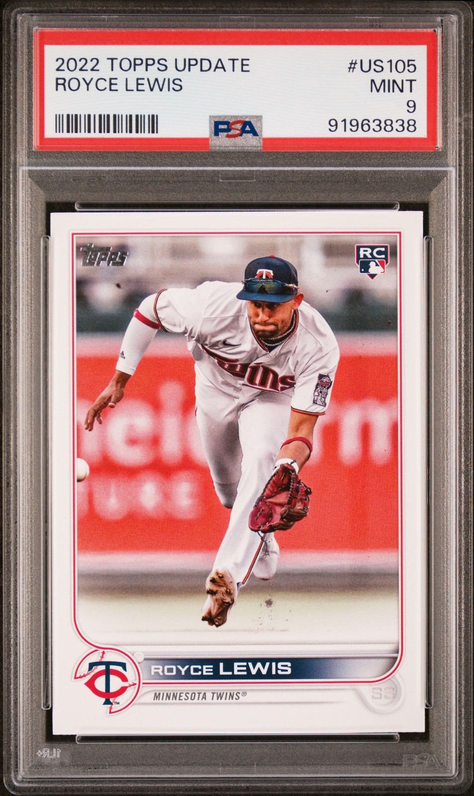 2022 TOPPS UPDATE #US105 ROYCE LEWIS ROOKIE RC PSA 9