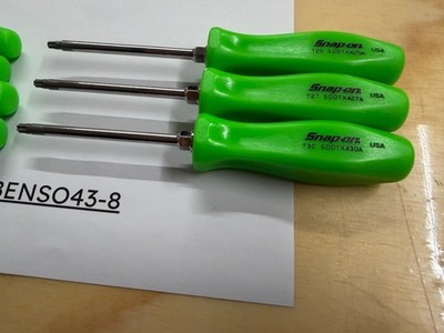 Snap-on Tools USA NEW 7pc GREEN Hard Grip Torx Screwdriver Set