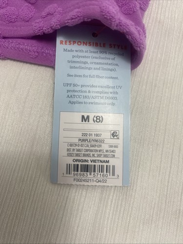 Cat & Jack - Girls Purple Two Piece Swimsuit - Size M (8) - Picture 8 of 8