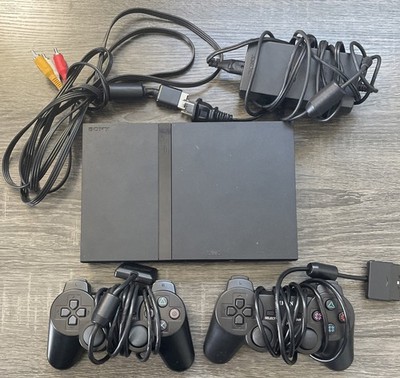 Sony PlayStation 2 PS2 Slim Console Complete W/ 2 Controllers Works Great!