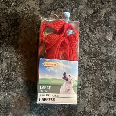 Ruffin' It Nylon Adjustable Quicklock Buckle Dog Strap Harness L 28-36'' Red