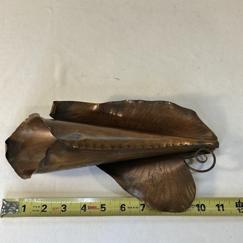 VTG Copper Wall Pocket Calla Lily Hanging Decorative Vase Planter 11" - Picture 18 of 18