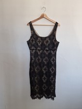 L.K. Bennett Size 14 Black Crochet Lace Party Evening Occasion