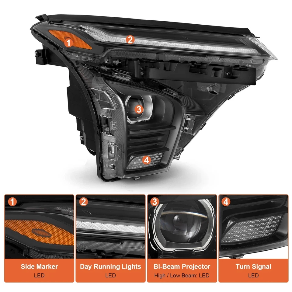 For 2024 2025 Chevrolet Chevy Trax Right Headlight Headlamp w/LED DRL Projector Foto 2 de 4