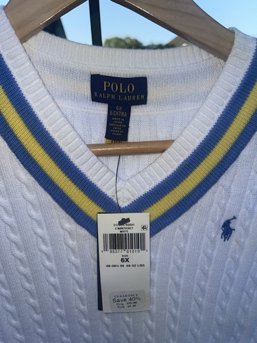 Ralph Lauren Girls V Neck Cricket Sweater Dress Sz 6x - Picture 4 of 12