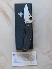 Rare Spyderco C115CFP T-Mag Folding Knife 3" CPM S30V Plain Blade New In Org Box