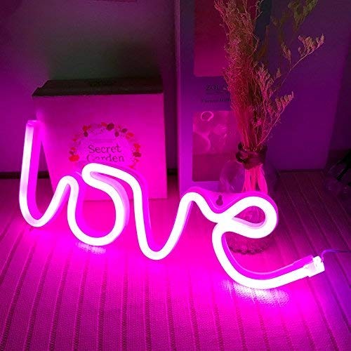 Lampada al neon con scritta Love luci notturne a LED per bambini lampada - Foto 3 di 12