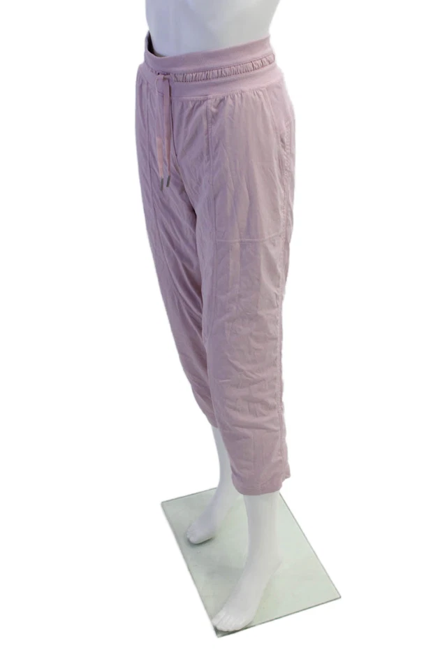 Pantalones de mujer Lululemon a rayas tiro alto cordón cintura rosa talla 8 Foto 2 de 4