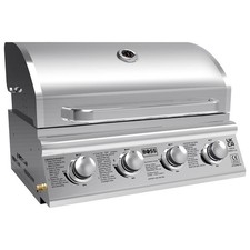Boss Grill Texas Outdoor Kitchen - 4 Burner Gas BBQ Grill with Side Burner - Bla