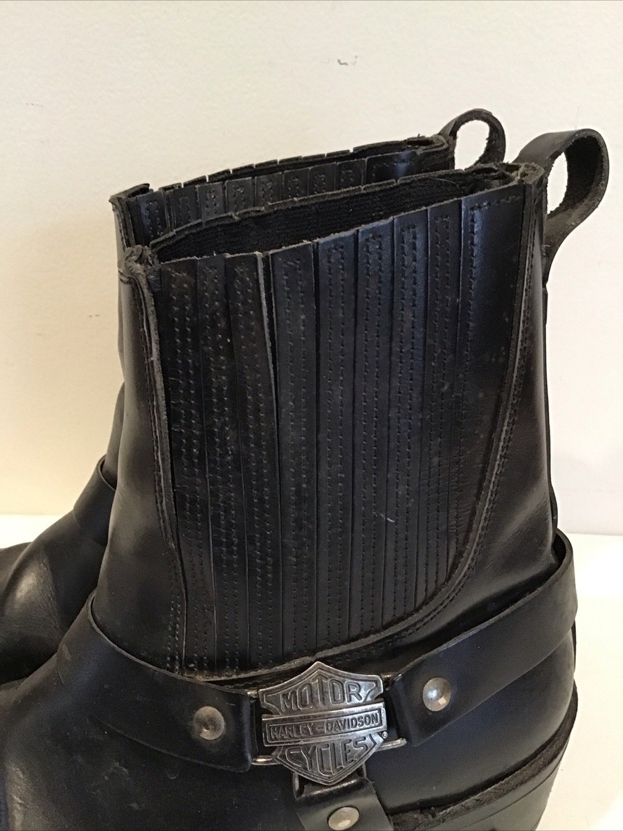Harley-Davidson Black Leather Square Toe Eagle Harness BOOTS 98408 Harley-Davidson Black Leather Square Toe Eagle Harness BOOTS 98408