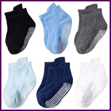 6 Pairs/lot 0 to 6 Yrs Cotton Children's Anti-slip Boat Socks For Boys Girl Low