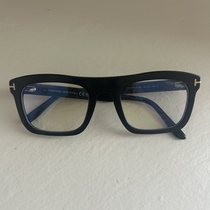 Tom Ford TF 5757-B 001 Blue Block Eye glasses shiny black new 