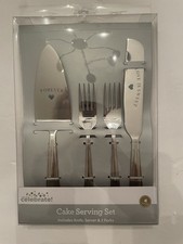 CAKE SERVING SET INCLUDES KNIFE,SERVER  2 FORKS BY WAY TO CELEBRATE 