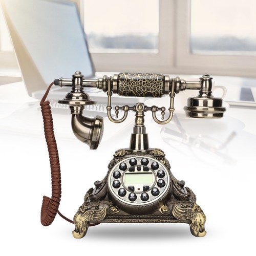 Vintage telefon przycisk głośnomówiący przewodowy staroświecki telefon stacjonarny F NTS - Zdjęcie 10 z 24