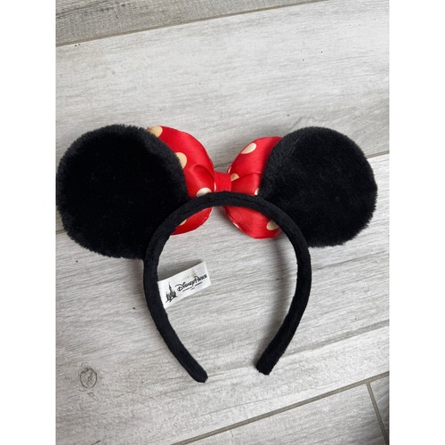 Disney Parks Minnie Mouse Ears Headband Red Polka Dot Bow Kids - Picture 2 of 4