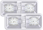 2 Pack RV LED Ceiling Double Dome Light Fixture with ON/OFF Switch