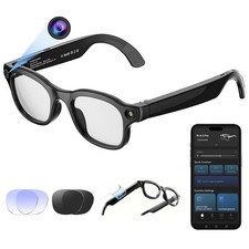 AI Smart Glasses with 4K Camera/Video Recording/Bluetooth for Men & Women/Hands-