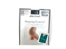 NICE TOUCH Shaping Control Day Sheer Control Top PantyHose  Stockings Off Black