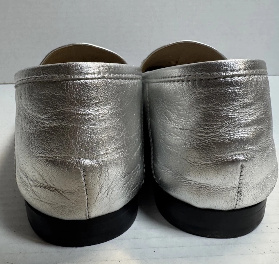 Mocasín Sam Edelman Plateado Loraine Cuero Bit Plano Talla 10M Foto 4 de 4