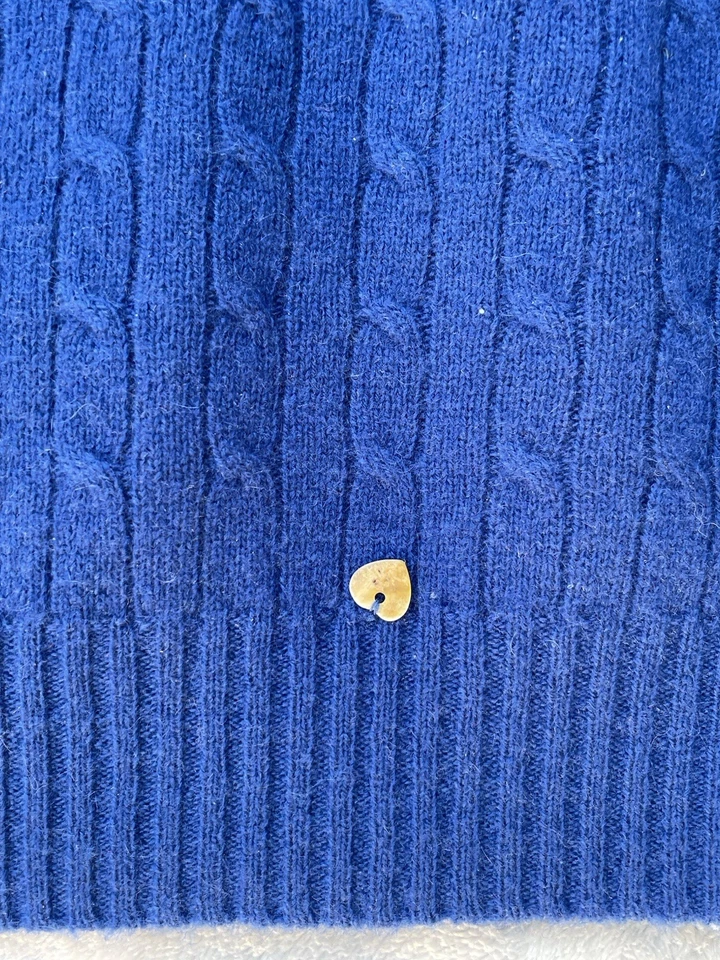 Suéter Marina Luna 100 % cachemir gris tejido con cable cuello redondo para mujer talla XL Foto 2 de 4