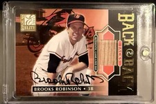 2001 Donruss Elite Back to Back Brooks Robinson HOF Game-Used Bat Auto 047/100