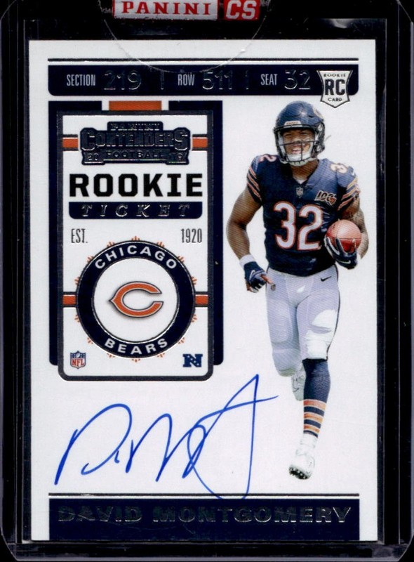 2019 Panini Contenders David Montgomery Rookie Ticket Auto #123 Bears Rookie