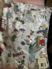 Charlie Brown Snoopy Cherokee Scrubs Tooniforms Peanuts Christmas Snaps NOS 2X