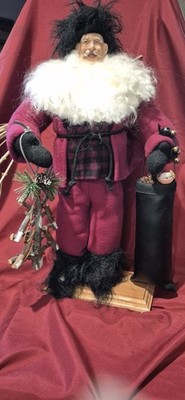 Father Christmas 20'' Figure Santa Old World Man Hard Face Quality Made EUC