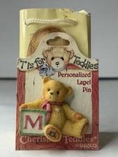 Teddy Bear the Letter M Cherished Teddies 1996 Brooch Lapel Pin NEW