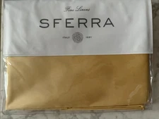 $482 SFERRA Giotto Full/Queen Flat Sheet Extra Long Staple Cotton 96x114” Honey.