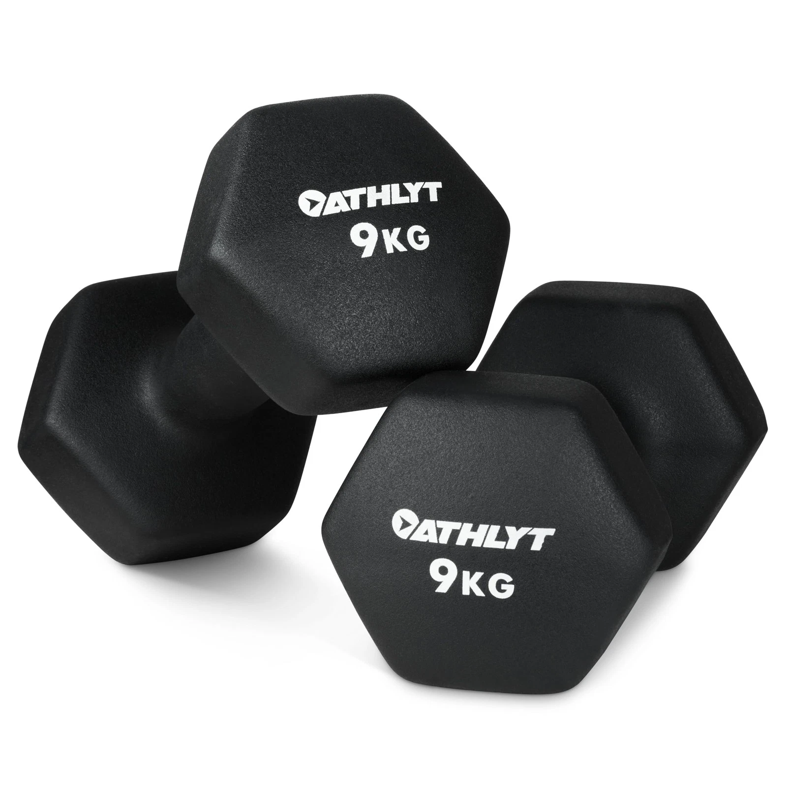 Neoprene Dip Dumbbell Set, 2 x 9kg, Black