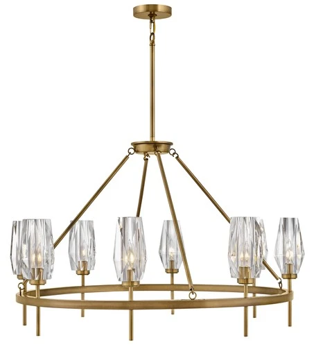 Hinkley Lighting 38258 Ana 8 Light 36"W Faceted Crystal - Brass - Picture 2 of 7