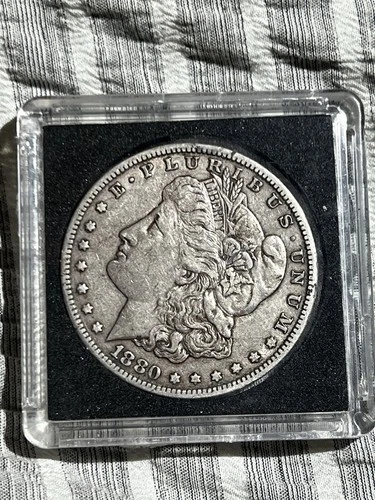 1880 Morgan Silver Dollar $1 Coin Circulated 0.9 Fineness US Currency CC mint