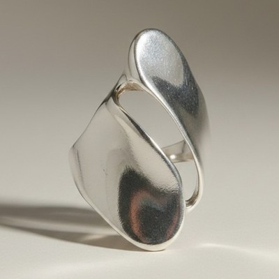 Handgefertigter langer Statement Ring Sterlingsilber gestempelt 925 nickelfrei