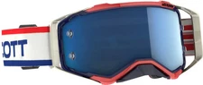 Prospect Heritage Unisex-Adult Off-Road Motorcycle Goggles - White/Blue Retro/On