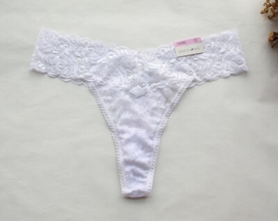 Women Sexy Thong Floral Lace T-back Underwear Ladies G-string Knicker White S-XL